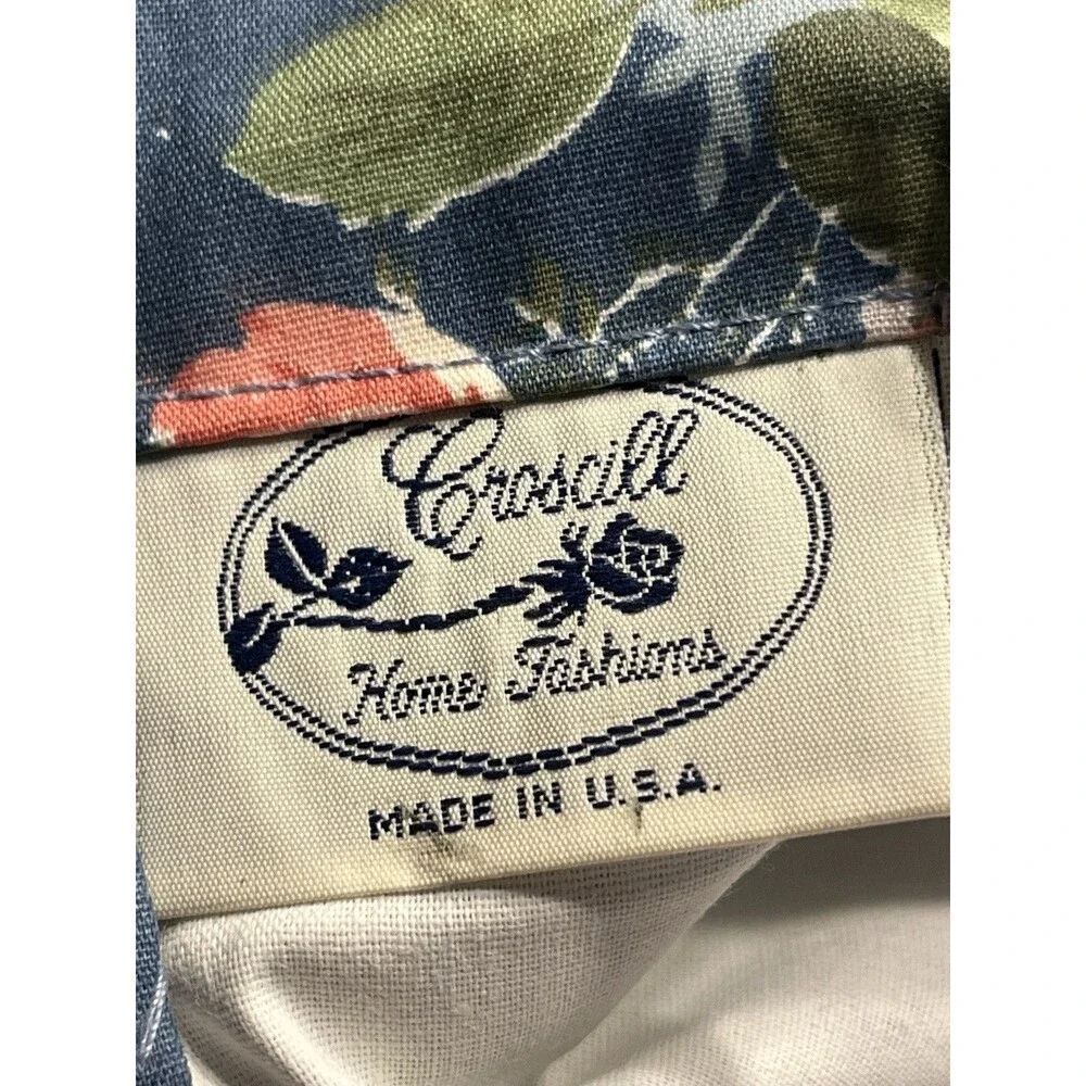 2 Croscill Blue w Pink Flowers Lined Panels Curtains 38x86” (per Panel) VTG USA